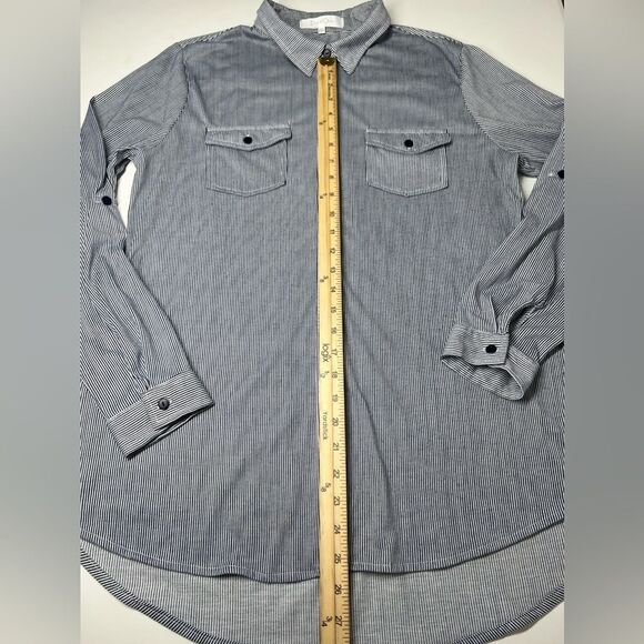 Eden & Olivia Striped Long Sleeve Button-Up Knitwear Shirt Top Size L - Picture 6 of 10